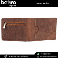 Dompet Lipat Pendek Kulit Asli Gaya Vintage Pria, Anti RFID, Logo Dapat Disesuaikan, Pola Polos, Lapisan Katun