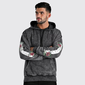 Sweat à capuche sunfaded personnalisé Vintage lavage à l'acide en détresse Boxy pull à capuche hommes strass à capuche soleil délavé sweats - Product Image 1