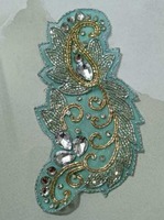 DIY Strass Perlé Sequin Dentelle Broderie Applique À La Main Brodé Patch Tissu avec 3D Fleur Conception pour Vêtements