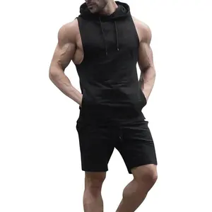 Pakaian latihan kebugaran Gym 2024 pria, pakaian olahraga Aktif Aktif pakaian olahraga pria, setelan lari keringat logo kustom
