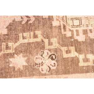 Alfombra Turca Vintage Grande de 4.9x11.2 pies, Alfombra de Lana con Diseño Floral Marrón y Rosa - Product Image 5