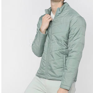 2025 chaqueta acolchada profesional de alta calidad ajustada para hombre diseño OEM con cuello levantado chaqueta acolchada ajustada de color personalizado - Product Image 3
