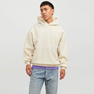Sweat à capuche personnalisé lourd Sherpa pour hommes 100% coton épais polaire doublé fermeture éclair complète hiver chaud sweat motif solide veste de travail - Product Image 5