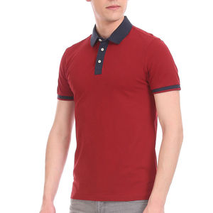 Polo de algodón con cuello para hombre y botones Polo Camiseta OEM Proveedor Bordado personalizado Disponible a granel Polo Camiseta OEM - Product Image 1