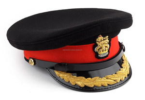 High Quality White Peaked Caps Custom Bullion Badge Uniform <b>Hats</b> Structured Design Wholesale Supplier - Product Image 4