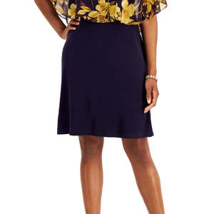 Abito Tubino da Donna Connected Popover in Chiffon Giallo con Stampa Floreale Taglia 10 Petite Vita Naturale - Product Image 3