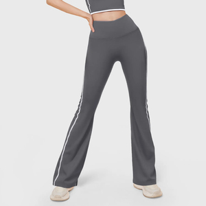 Pantalon évasé de Yoga rayé taille haute pour femmes pêche hanche ascenseur Fitness Gym course sport vêtements d'entraînement pour l'été - Product Image 5
