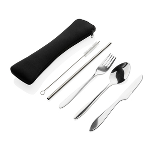 Set di posate riutilizzabili in acciaio inossidabile da 4 pezzi per uso quotidiano - Product Image 1
