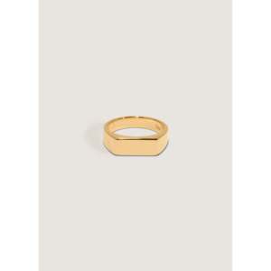 Bague signet Benedict pour homme, or massif 14 carats, plaqué rhodium, forme hexagonale, style vintage, sans gravure, à porter au quotidien - Product Image 1