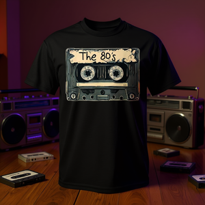 T-shirt con grafica nostalgica a tema cassette retrò anni '80 e '90 - Product Image 3