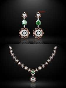 Romántico estilo coreano boda noche joyería regalo conjunto Acero inoxidable 14K chapado en oro flor diseño moda collar pendiente conjunto - Product Image 2