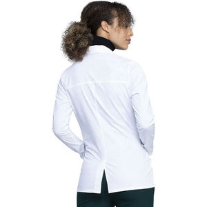 Blouse de laboratoire unisexe pour infirmière, longueur totale, blanche, en polyester/coton tissé doux, coupe droite confortable, pour usage hospitalier - Product Image 2