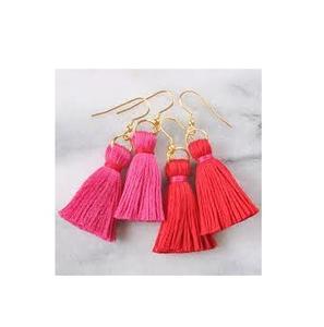 Producto de moda, pendiente de joyería de seda para mujer, Color personalizado aceptado, pendiente de seda de calidad estándar para compromiso de boda - Product Image 2