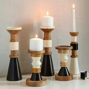 Eco-Friendly Contemporary Wooden <b>Candle</b> Holder Stand Unique Home & Wedding Event Decoration with Wooden <b>Lanterns</b> & <b>Candles</b> - Product Image 3