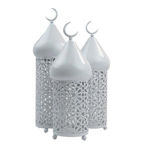 โคมไฟโลหะสีขาวสำหรับตกแต่งบ้านเดือนรอมฎอน - Product Image 1