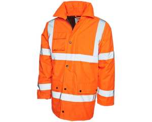 Veste de travail d'hiver de haute qualité en polyester, bomber réfléchissant de sécurité, vêtements de travail, capuche dissimulée, rembourrée, imperméable - Product Image 2