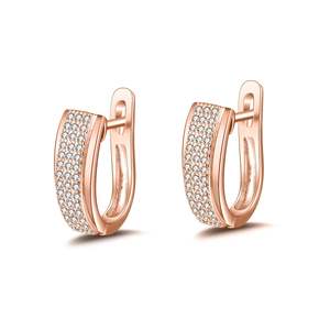 Orecchini a Cerchio in Oro Bianco 18K con Cristalli - Product Image 4