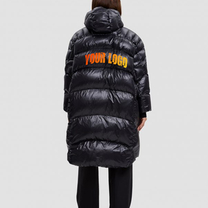 เสื้อโค้ทขนเป็ดแบบพองของผู้หญิงเสื้อโค้ทขนเป็ดผ้าฝ้ายแจ็คเก็ตตัวยาวมีฮู้ดสำหรับฤดูหนาว - Product Image 4