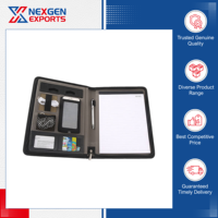 Portefeuille en PU de qualité supérieure pour usage professionnel et promotionnel, format A4, compatible ordinateur portable, logo personnalisé, couleur au choix