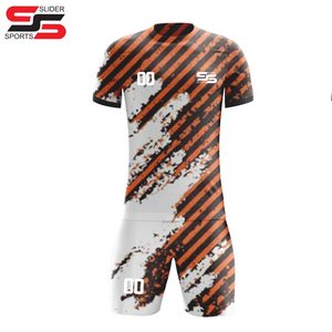Version joueur maillots de football personnalisés hommes vêtements de football 2 pièces ensemble tissu polyester respirant jeunesse ensemble complet kits d'uniformes de football - Product Image 5
