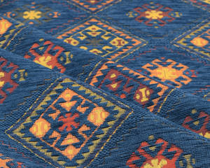 Tela de Tapicería Recubierta, Tapiz Bohemio Kilim, Tapiz Tribal del Suroeste, Tapiz Turco Navajo, Alfombra Étnica Marroquí, Textil para el Hogar - Product Image 1
