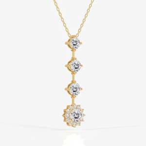 Colgante de Oro de 18K con Diamante Cultivado en Laboratorio de Corte Portugués, Dijes de Diamantes Modernos - Product Image 4