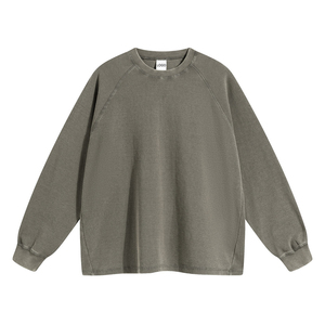 เสื้อฮู้ดผ้าฝ้ายแขนยาวสำหรับผู้ชายเสื้อครอปแบบ100% ใส่ได้ทั้งชายและหญิงเสื้อสเวตเตอร์ล้างกรดคอกลมผลิตตามสั่ง - Product Image 2