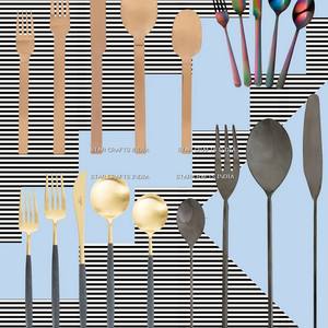 Nuevo Diseño Popular, Juego de Cubiertos Decorativos de Metal, Suministros para el Hogar, Hoteles y Restaurantes, Juego de Cubiertos Decorativos de Acero Inoxidable - Product Image 5