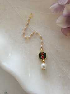 หินสีเทาสวยออกแบบ meenakari ไข่มุกลูกปัด Maang Tikka เครื่องประดับแฮนด์เมดโบราณผลิตในอินเดียสำหรับผู้หญิง - Product Image 3