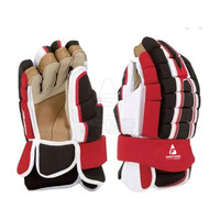Service OEM, fabrication au Pakistan, gants de hockey sur glace en cuir de haute qualité, doigts entièrement couverts, légers, antidérapants, fermeture à boucle auto-agrippante, personnalisables