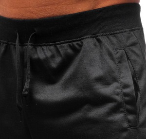 Shorts de sport pour hommes 100 % coton, personnalisables avec logo frontal, couleur unie, écologiques, séchage rapide, respirants, taille élastique, taille mi-haute - Product Image 5