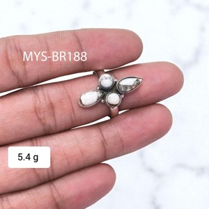 Bagues en argent 925, prix de gros, bijoux fins en argent, pierre précieuse en jaspe de buffle naturel, bagues fines en argent - Product Image 1