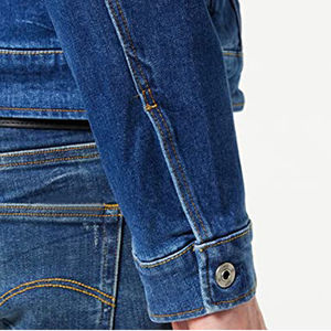 Veste en jean décontractée slim bleu foncé de haute qualité pour homme, design personnalisé, écologique, respirante, coupe-vent, douce, extensible, la meilleure - Product Image 5