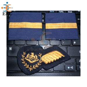 Chất lượng cao epaulet 3 sọc thanh đầu tiên của sĩ quan thanh vàng bạc vàng hoặc đen hoặc trắng Braid trên tối hơn nửa đêm đen - Product Image 6