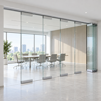 Cloison de bureau en verre coulissante et pliante avec cadre en aluminium pour les lieux sportifs |   Diviseur commercial personnalisé