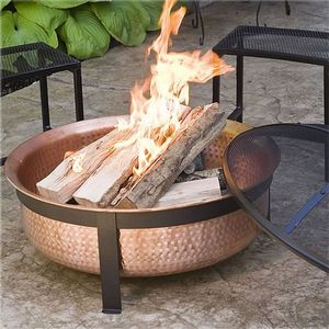 Foyer d'extérieur avec dessus en cuivre et base en fer pour une durabilité améliorée, apparence élégante et performance de feu fiable - Product Image 1