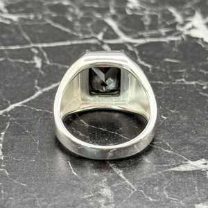 Anillo de Sello Minimalista para Hombre de Plata de Ley 925 con Ónix Negro, Anillo de Agata Negra Cuadrada con Metal de 14k, Regalo para Él - Product Image 5