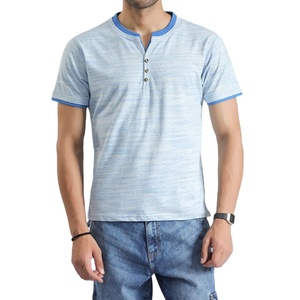 เสื้อยืดคอกลมติดกระดุมผ้าฝ้ายแท้ 100% ผ้าสั่งทำพิเศษ สไตล์สตรีทแฟชั่น น้ำหนักเบา 180 กรัม เสื้อยืดผู้ชายสไตล์วินเทจเรียบง่าย - Product Image 1