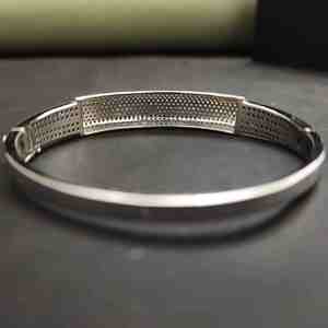 Elegante Brazalete Rígido para Mujer, Plata de Ley 925, Diamante Cultivado en Laboratorio de 5CT, Certificado IGI, Corte Brillante, Plateado, Diseño Moderno - Product Image 5