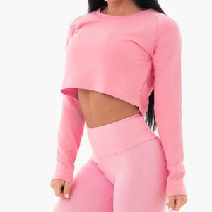 Nueva Sudadera de Mujer para Invierno, Felpa, Poliéster/Algodón, Color Sólido, Manga Corta, Personalizable - Product Image 3