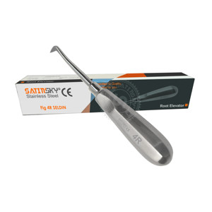 Figura de Seldin # 4 Elevadores Dentales Premium para Raíces, de Mano Derecha, de Acero Inoxidable de Grado Quirúrgico Alemán, Fuente de Alimentación Manual - Product Image 1