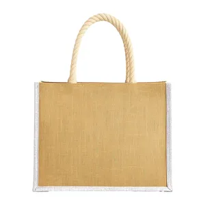 Borsa in Iuta Promozionale Personalizzabile con Soffietto per Merchandising - Product Image 4