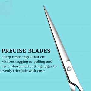 Tijeras de peluquero profesionales de alta calidad de 7 pulgadas al por mayor tijeras de corte de pelo de acero inoxidable con hoja recta - Product Image 4