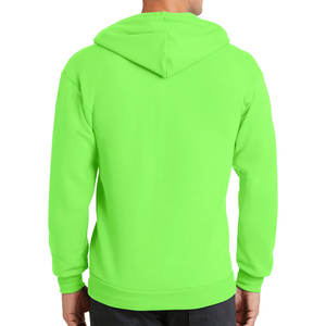Veste polaire à fermeture éclair avant à manches longues pour hommes lourds vente en gros Streetwear sweats à capuche imprimé unisexe uni - Product Image 2