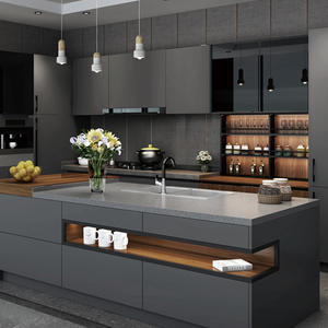 Placards sur mesure au design moderne Ensemble d'armoires de cuisine modulaires au design italien avec meubles de rangement - Product Image 5