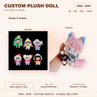 Poupée en peluche personnalisée CE CPC de 10 cm, en coton, style dessin animé, personnage d'anime, jouet en peluche brodé, fabrication OEM, vente en gros