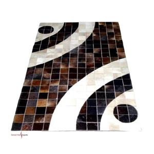 New Arrival Modern Handmade Embroidered Cowhide <b>Rug</b> with Latex Backing Sophisticated Hair Design <b>for</b> <b>Prayer</b> Picnic & Camping Use - Product Image 2