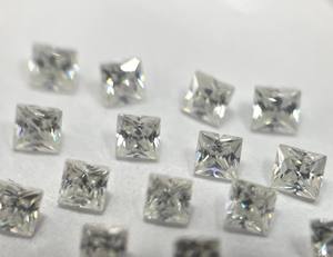 Moissanite E-f de couleur blanche, taille princesse carrée de 3 mm, pureté VS, moissanite carrée en vrac - Product Image 2