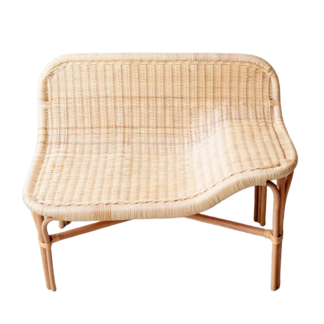 Convenient Rattan Relaxing Long Chair For Leisure Rattan Bench For Home Decoration
