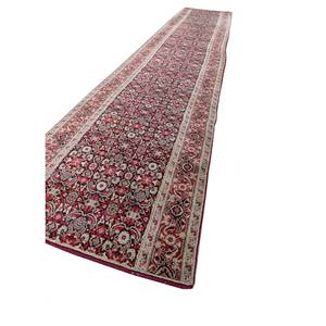 Aalam Hand Knotted Wool Rugs in <b>Red</b> & Orange Geometric Pattern Pae-6238 for Home Use - Product Image 2
